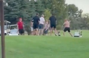 Drunk Golfers Fight On Golf Course | Two inches Short